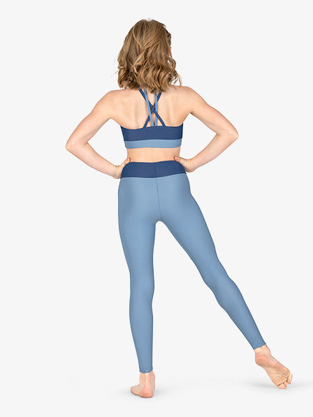 Womens Duo-Tone Blue Leggings